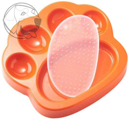 PetDreamHouse zpomalovací miska Paw 2 v 1 Mini – oranžová