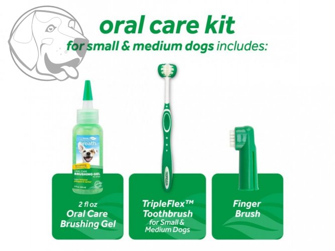 Oral Kit Small/Medium - gel s kartáčky - pro psy - 59 ml