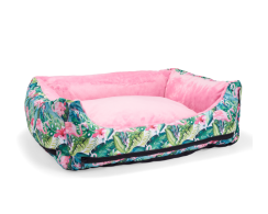 Pelech pro psa Plameňák / růžová minka 80 cm x 65 cm