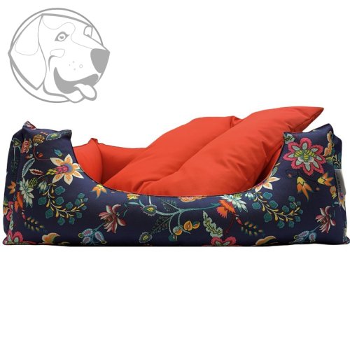 Pelech pro psy Flowee Red* 60cm x 50cm x 20cm s polštářem