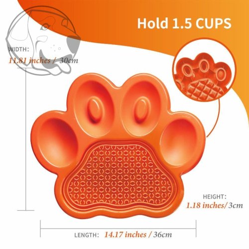 PetDreamHouse zpomalovací miska Paw 2 v 1 – oranžová
