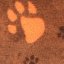 Originál VetBed deka pro psa, protiskluz, hnědá - motiv tlapky oranžová/ hnědá 75 cm x 75 cm