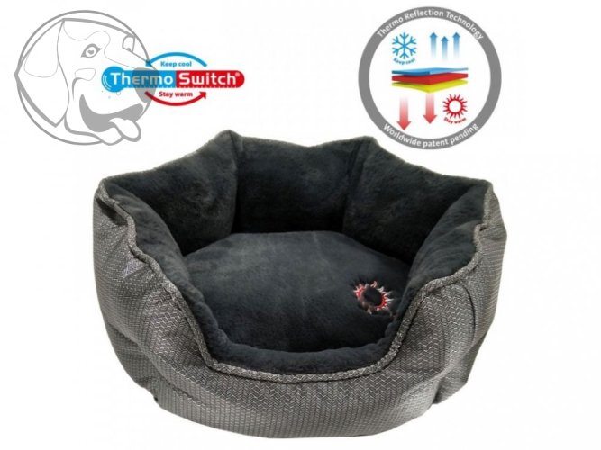 Oboustranný pelech Santorini Thermo Switch pelíšek pro psy ,,M" šedý