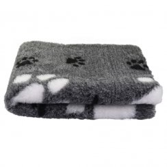 Originál VetBed deka pro psa, šedá / bílá packa / černé, protiskluzová, 100 cm x 75 cm