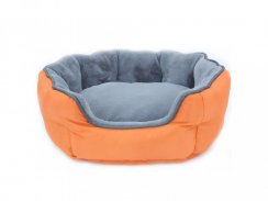 Oboustranný pelíšek pro psa Thermoswitch SANTORINI oranžovo - šedý ,, S"