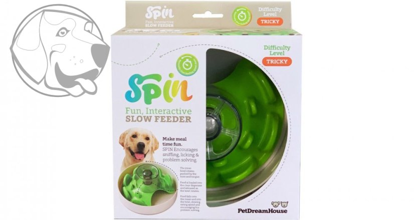 PetDreamHouse zpomalovací miska Spin Ufo Maze – zelená