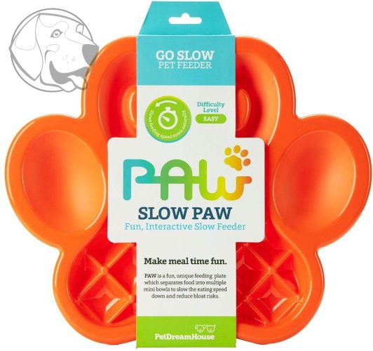 PetDreamHouse zpomalovací miska Paw Slow Feeder – oranžová