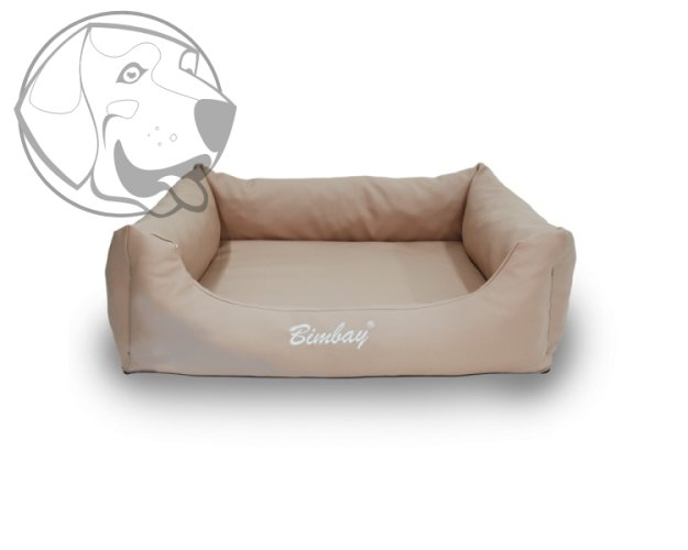 ORTOPEDICKÝ pelech s matrací SKAY - BÉŽOVÝ ( imitace kůže)  65 cm x 50 cm
