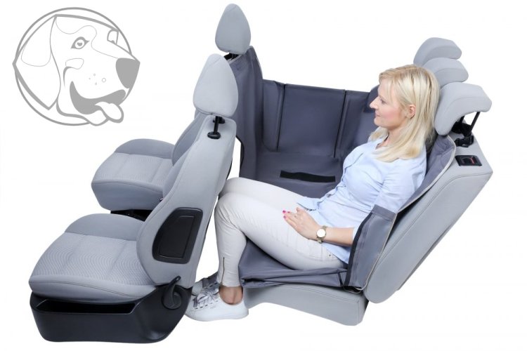 Ochranný kryt pro přepravu psů Anti Slip s bočnicemi na zip - M  133cm x 157cm - Barva: šedá