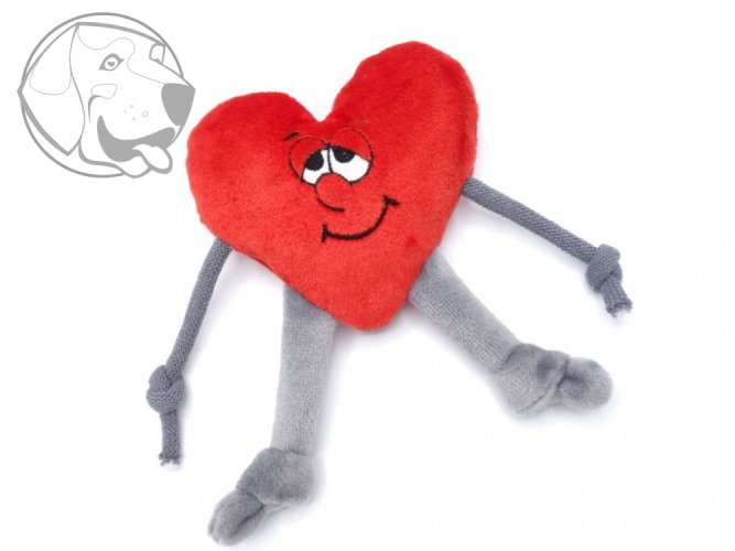 Srdíčko – pískací hračka pro psa / červená