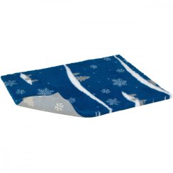 Vetbed protiskluz / Drybed Zimní modrá DELUXE , protiskluzová, 100 x 75 cm, vlas 30 mm