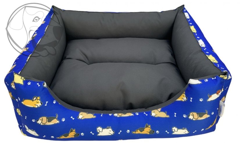 Pelech pro psa Dog Blue s polštářem 80 cm x 70 cm