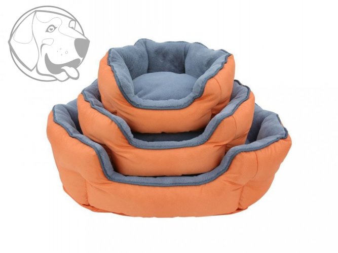 Oboustranný pelíšek pro psa Thermoswitch SANTORINI oranžovo - šedý ,, S"