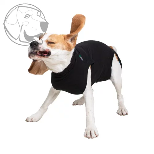 Pooperační ochranné oblečení pro psa černé - Délka hřbetu: 22 - 35 cm