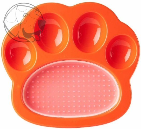 PetDreamHouse zpomalovací miska Paw 2 v 1 Mini – oranžová