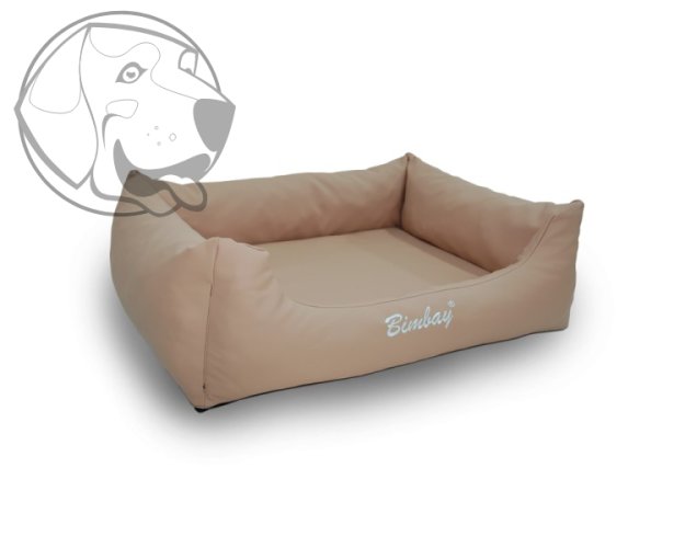 ORTOPEDICKÝ pelech s matrací SKAY - BÉŽOVÝ ( imitace kůže) 80 cm x 65 cm