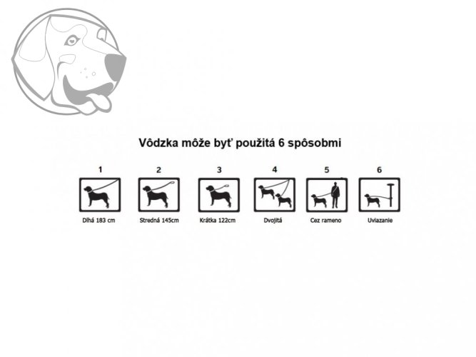 Přepínací kulaté kožené vodítko fialové barvy 122, 145, 183cm / šířka 10mm