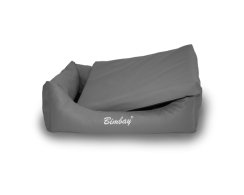 ORTOPEDICKÝ pelech s matrací SKAY - šedý  ( imitace kůže) 100 cm x 80 cm