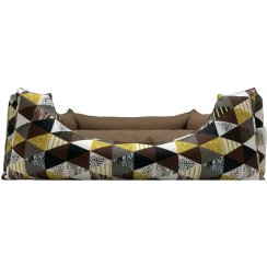 Pelech pro psy Triangl Hnědý 60cm x 50cm x 20cm s polštářem