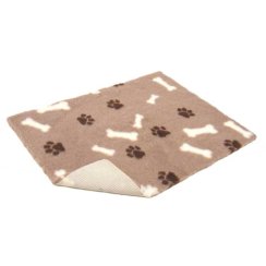 Vetbed protiskluz / světle hnědá - bílé kosti a hnědé packy DELUXE 150 x 100 cm