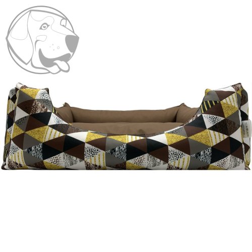 Pelech pro psy Triangl Hnědý 60cm x 50cm x 20cm s polštářem