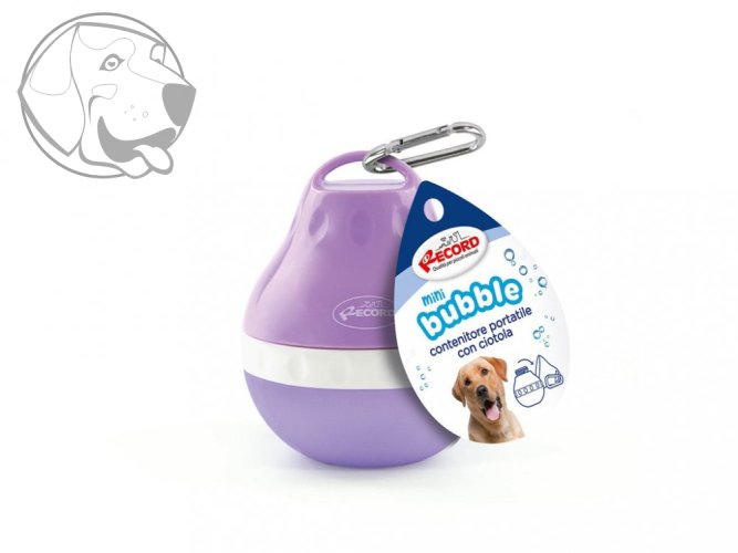 Cestovní láhev na vodu pro psa s miskou malá fialová 160 ml