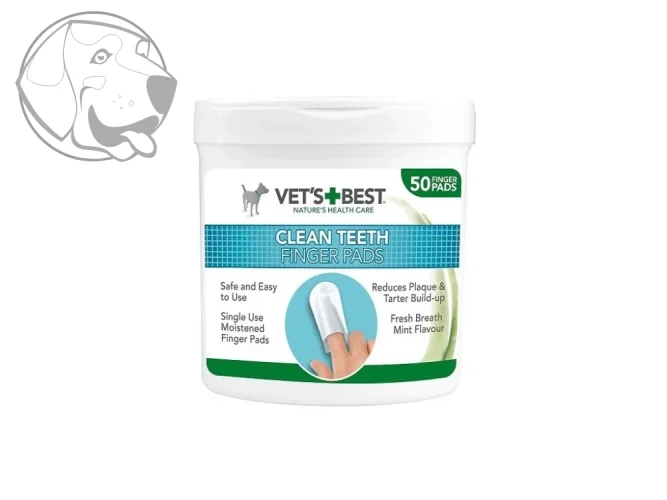 Čistící návlek na prst na zuby pro psy VET´S BEST 50 ks