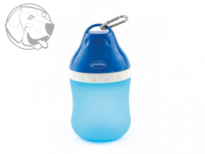 Cestovní láhev na vodu s miskou pro psa velká modrá 400 ml