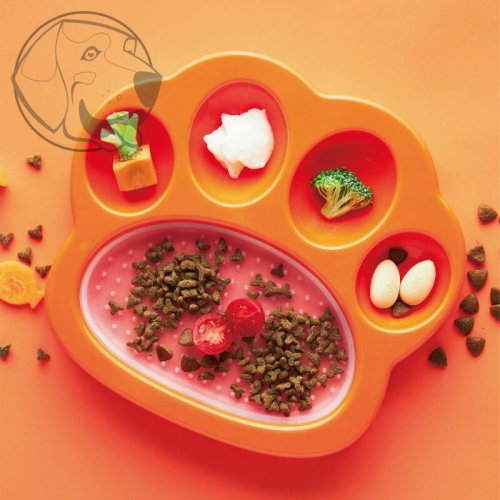 PetDreamHouse zpomalovací miska Paw 2 v 1 Mini – oranžová