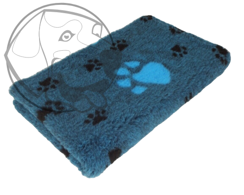 Originál VetBed deka pro psa, protiskluz, petrolejová / černé tlapky 75 cm x 50 cm